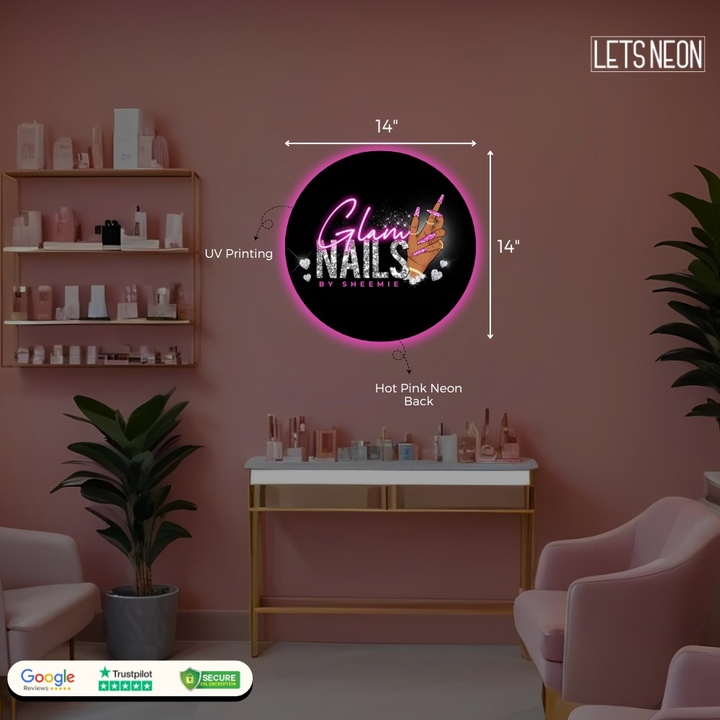 Glam Nails By Sheemie UV Neon Sign(Ellehcar Nna)