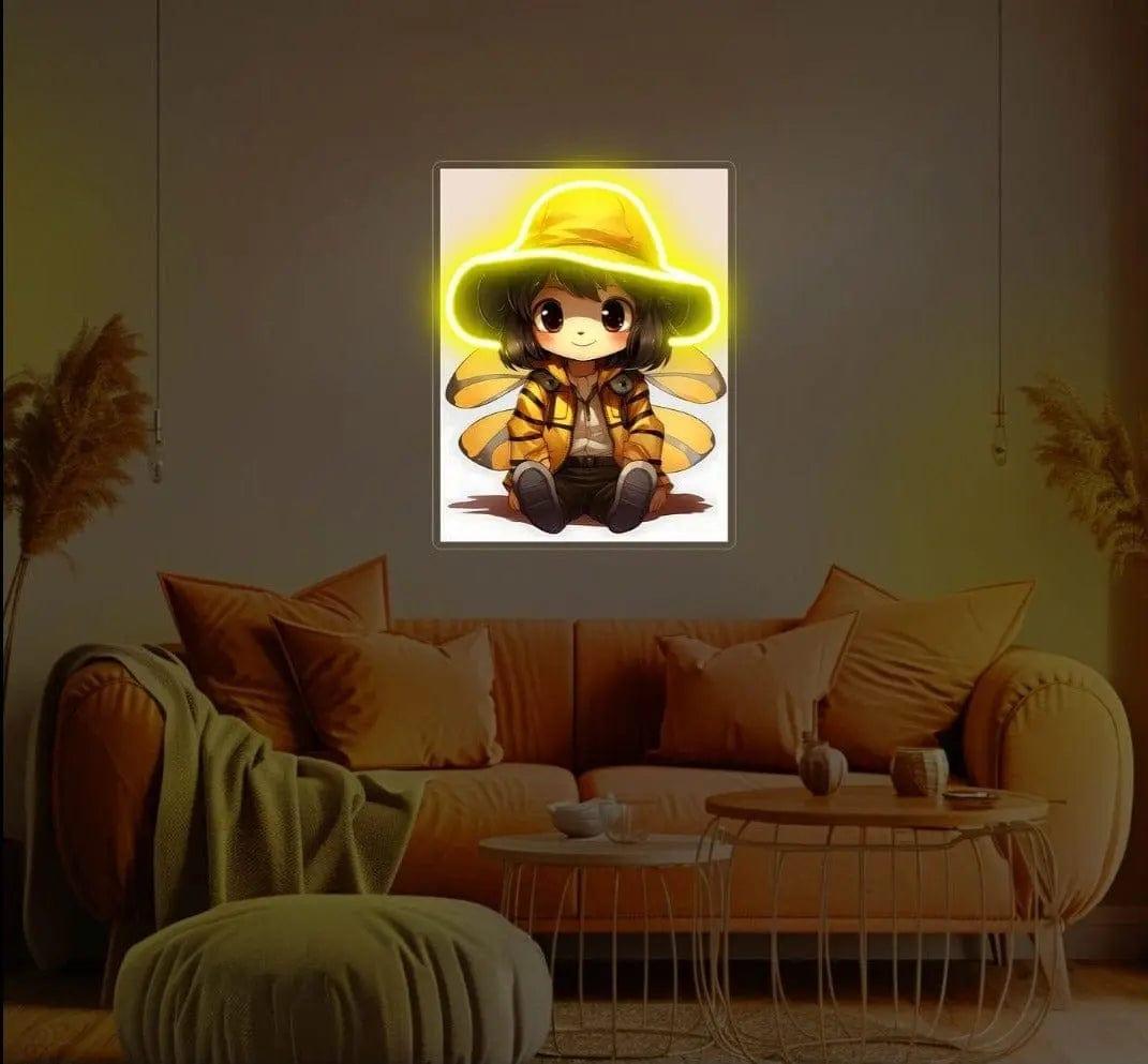 Adorable Bee Girl UV Neon Sign Lets Neon