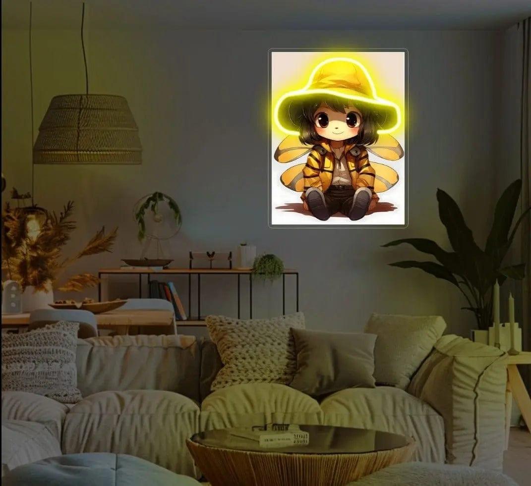Adorable Bee Girl UV Neon Sign Lets Neon