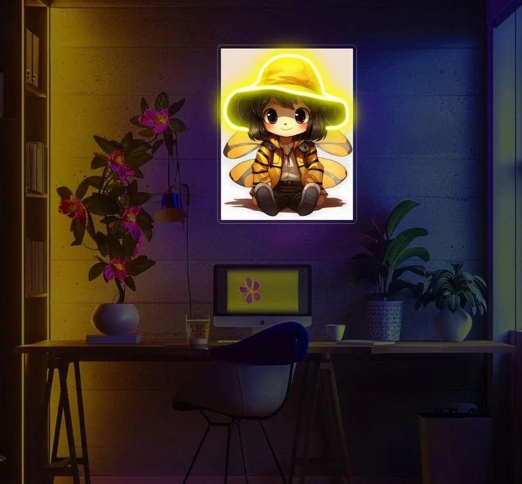 Adorable Bee Girl UV Neon Sign Lets Neon
