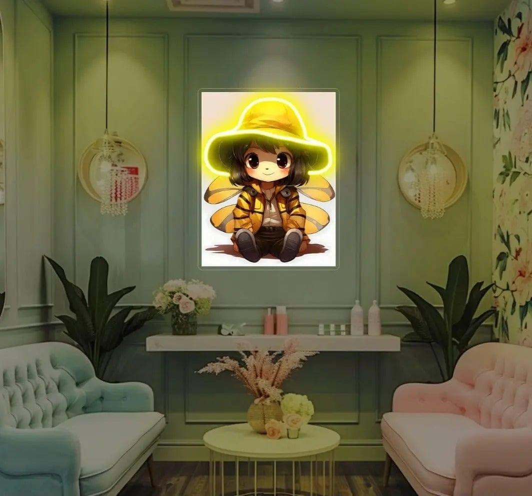 Adorable Bee Girl UV Neon Sign Lets Neon