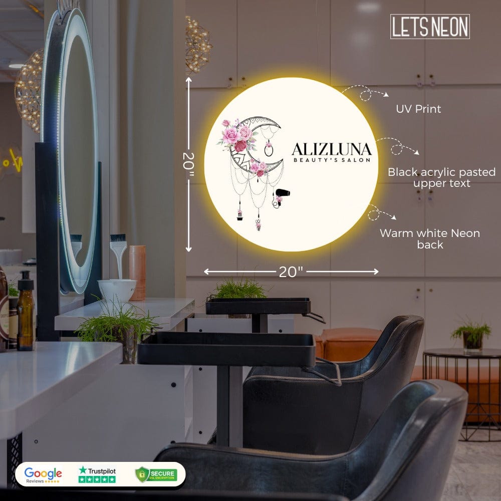 ALIZLUNA BEAUTY SALON ACRYLIC SIGN.