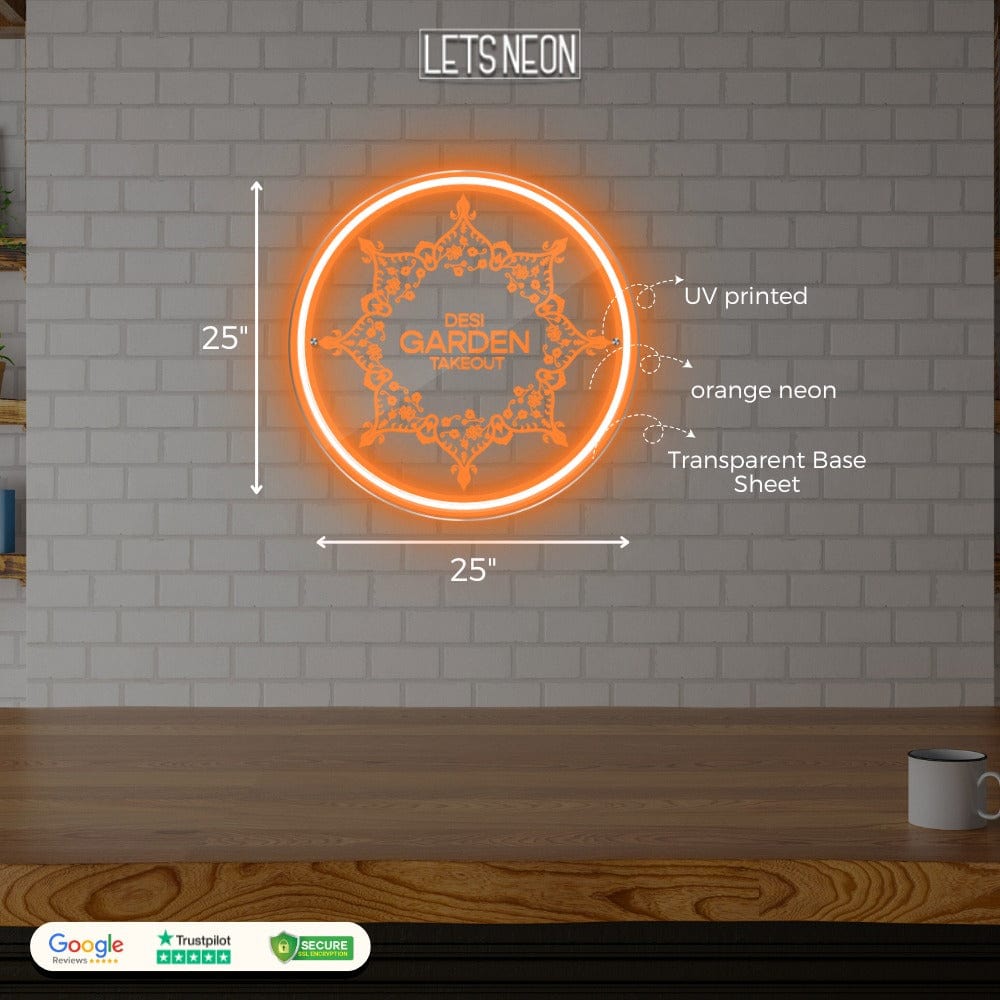 Custom acrylic print neon sign.