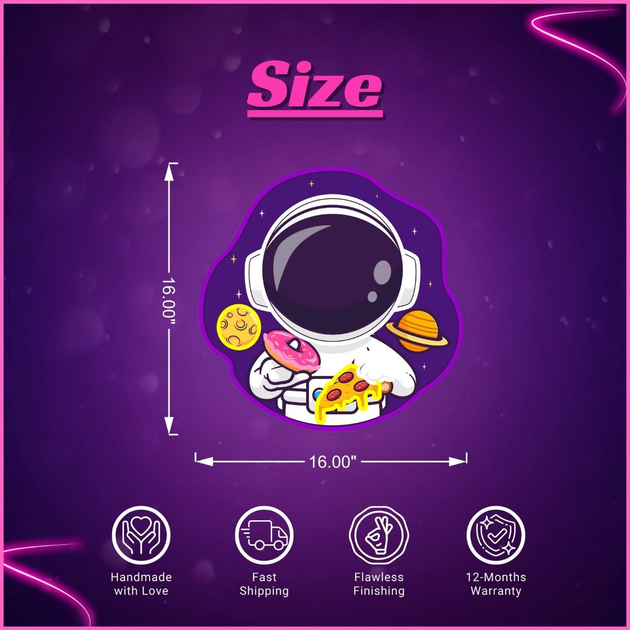 Astronaut In UV Donut neon Sign