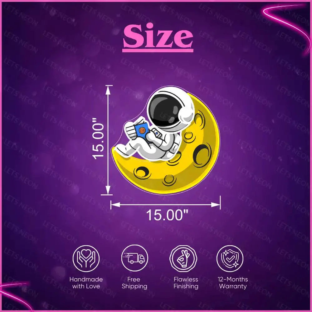Astronaut Moon UV Neon Sign Lets Neon