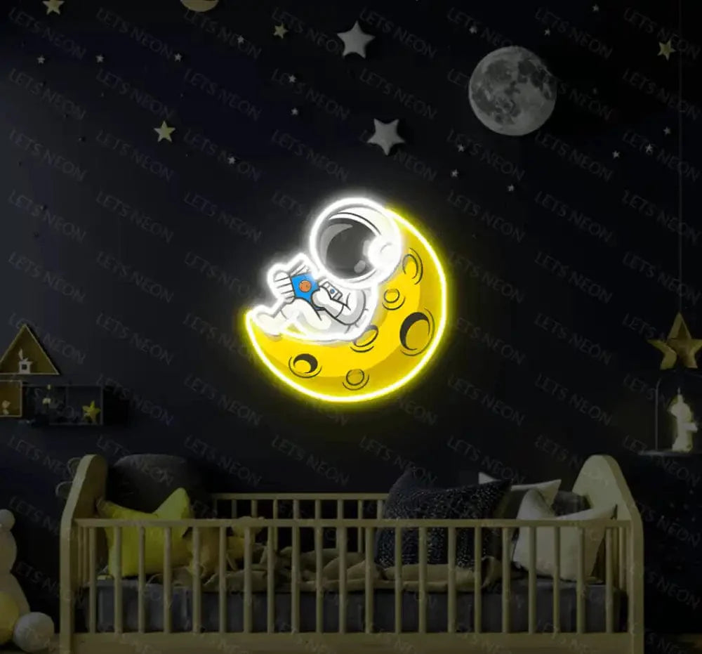 Astronaut Moon UV Neon Sign Lets Neon