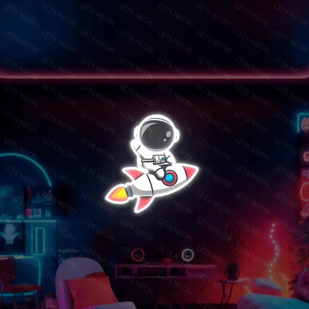 Astronaut Rocket UV Neon Sign Lets Neon