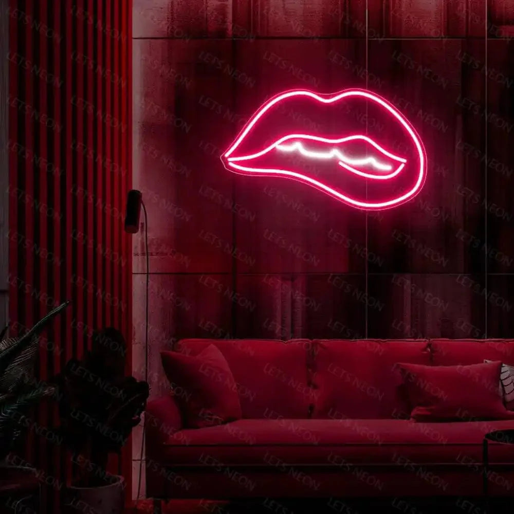 Biting Lip Neon Sign Lets Neon
