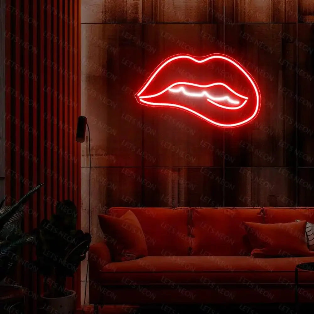 Biting Lip Neon Sign Lets Neon