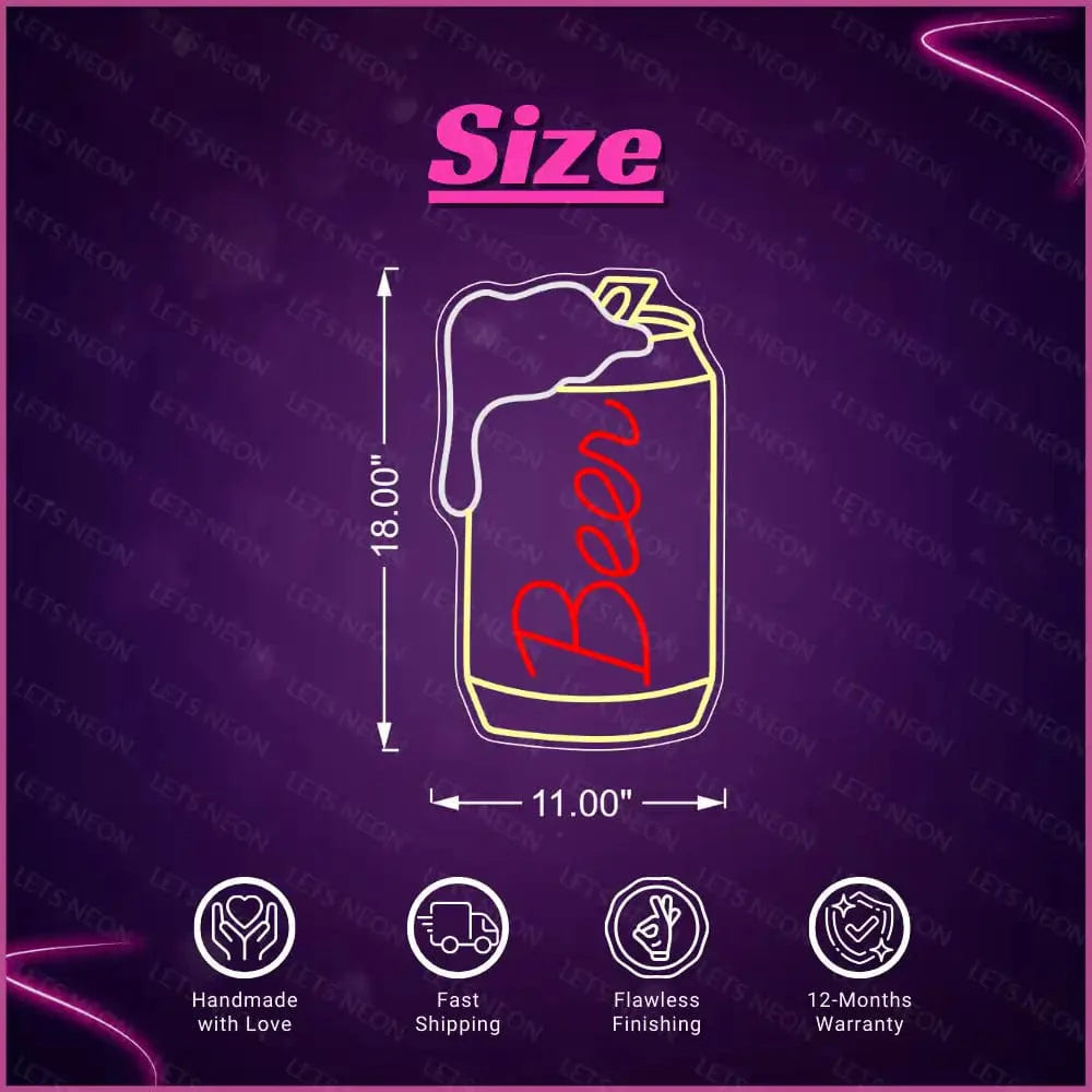 Can Beer Neon Sign Lets Neon