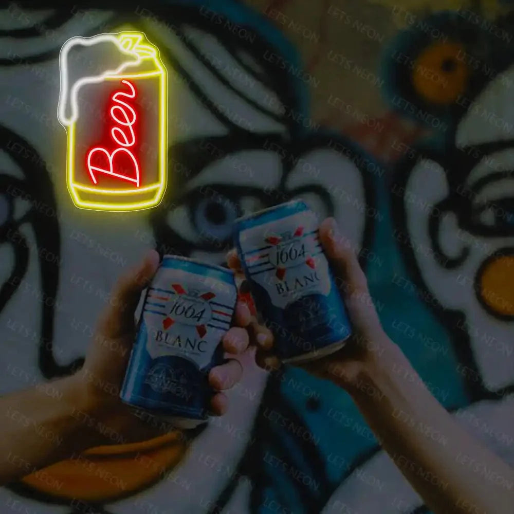 Can Beer Neon Sign Lets Neon