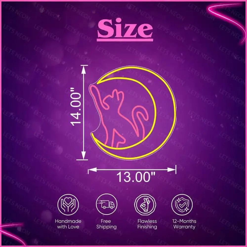 Cat In Moon Neon Sign Lets Neon