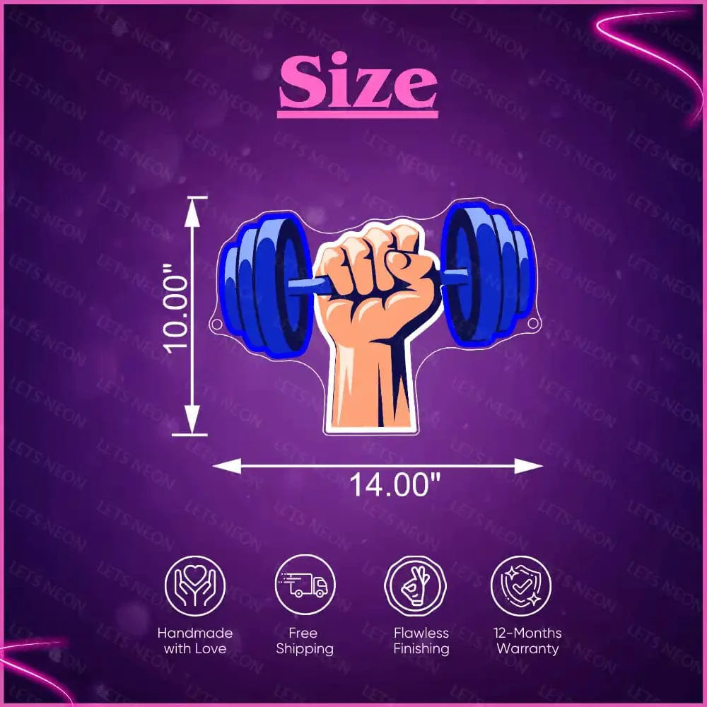 Dumbell UV Neon Sign Lets Neon