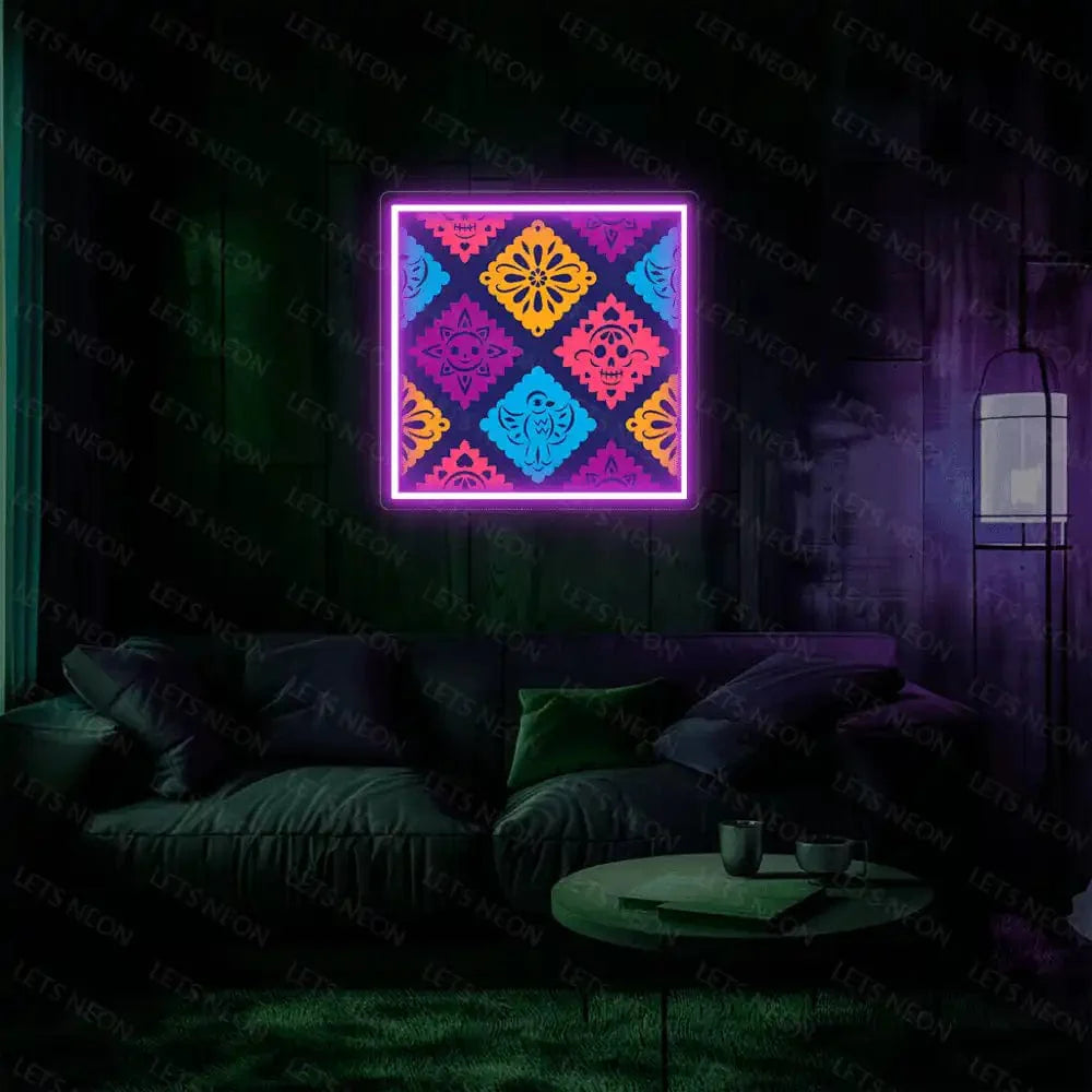 Fine Geometric Art UV Neon Sign Lets Neon