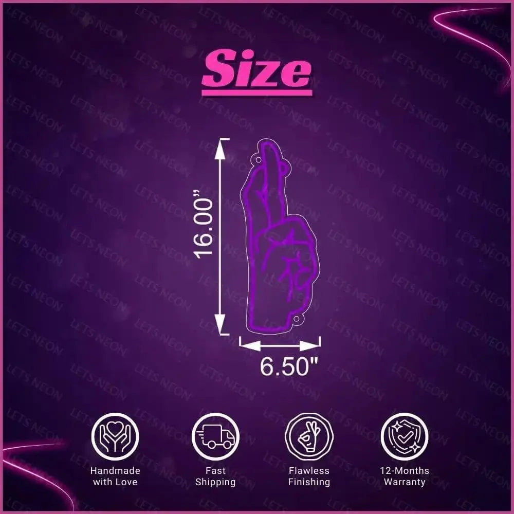 Fingers Crossed Neon Sign Lets Neon