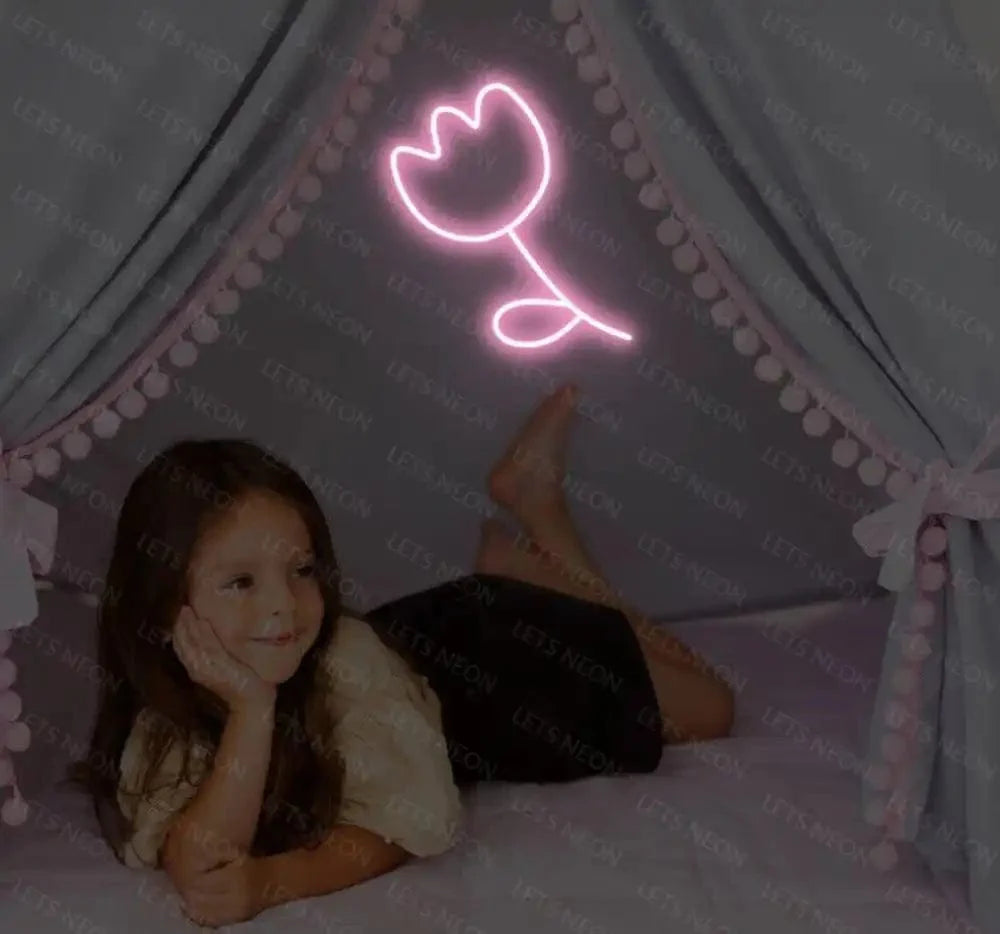 Flower Neon Sign - Illuminate Your Space with Floral Elegance! Lets Neon