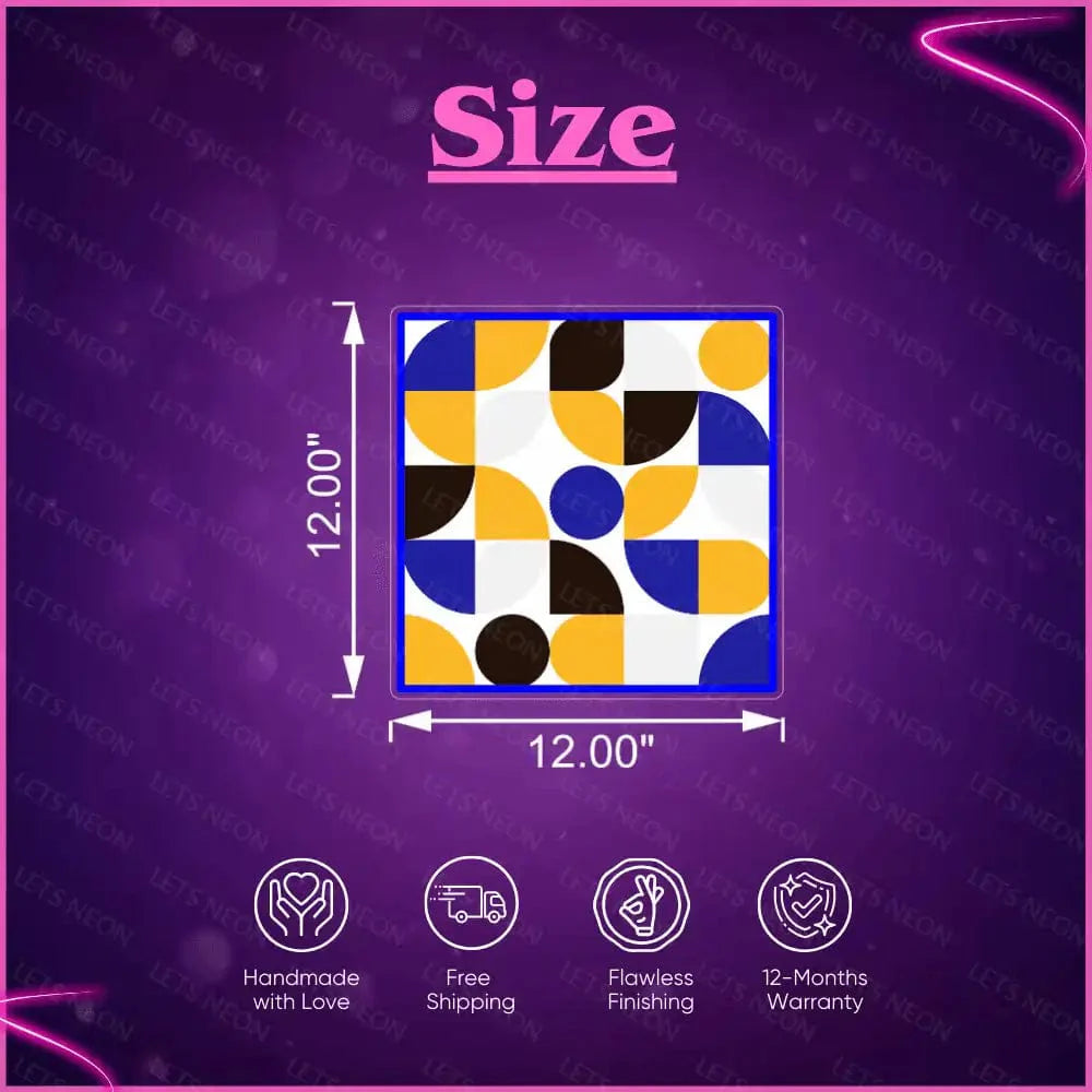 Geometric Pattern UV Neon Sign Lets Neon