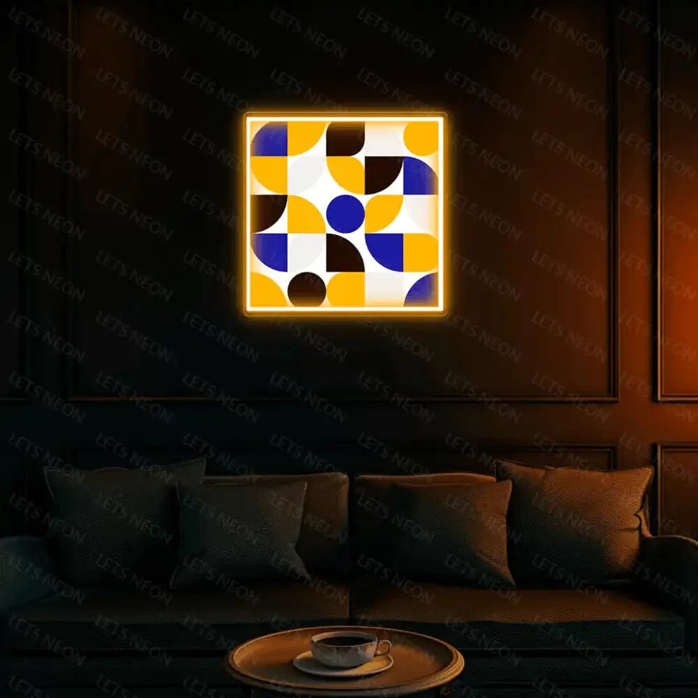 Geometric Pattern UV Neon Sign Lets Neon