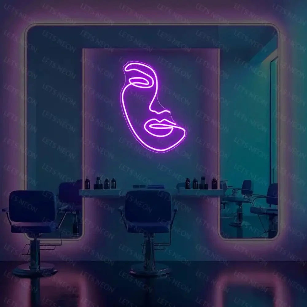 Half Face Neon Sign Lets Neon