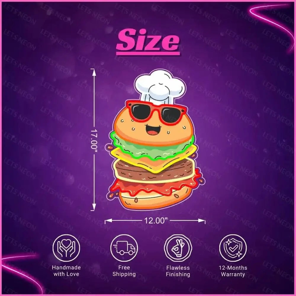 Happy Burger UV Neon Sign Lets Neon