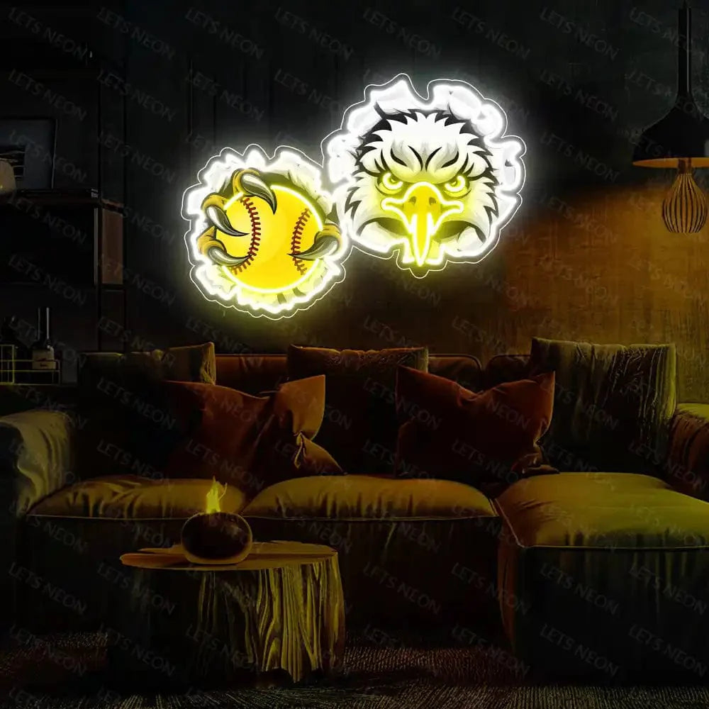 Hawk with ball UV Neon Sign Lets Neon