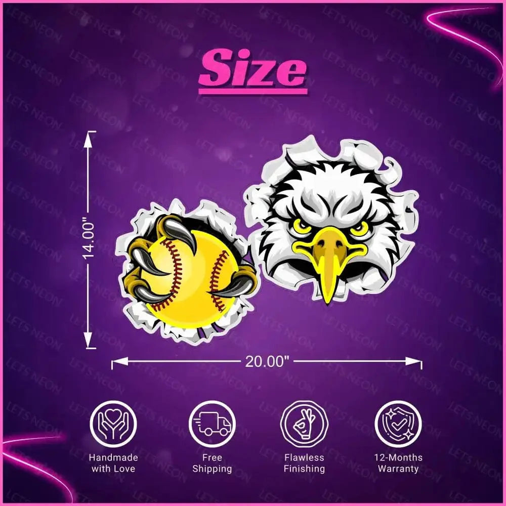 Hawk with ball UV Neon Sign Lets Neon