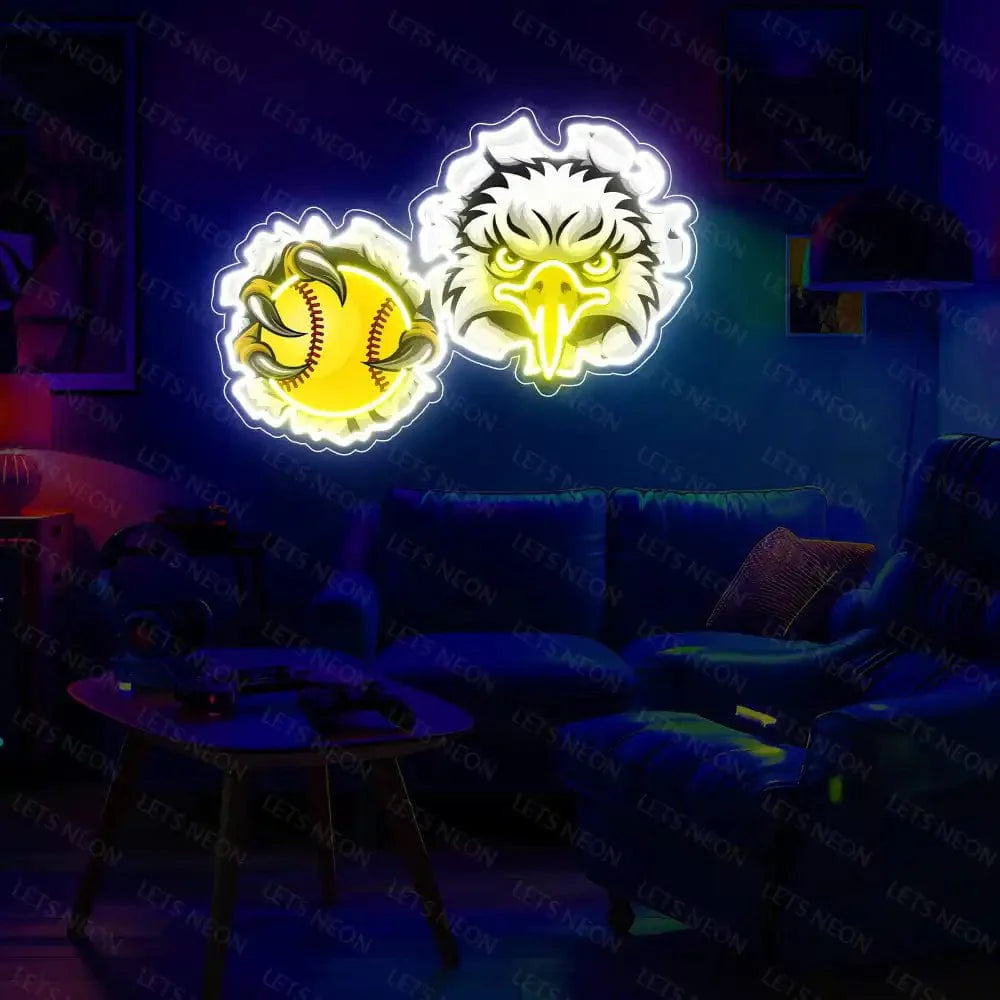 Hawk with ball UV Neon Sign Lets Neon
