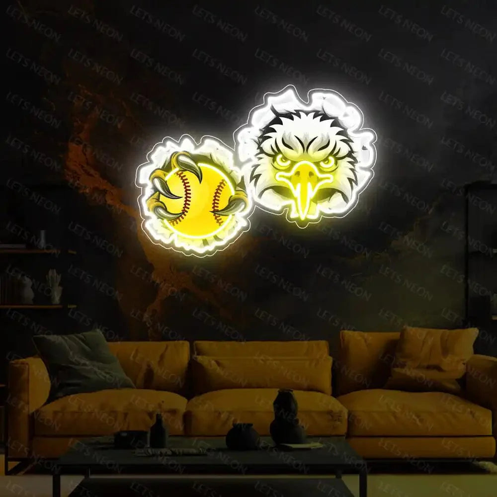 Hawk with ball UV Neon Sign Lets Neon