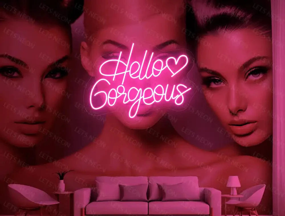 Hello Gorgeous With Heart Neon Sign Lets Neon