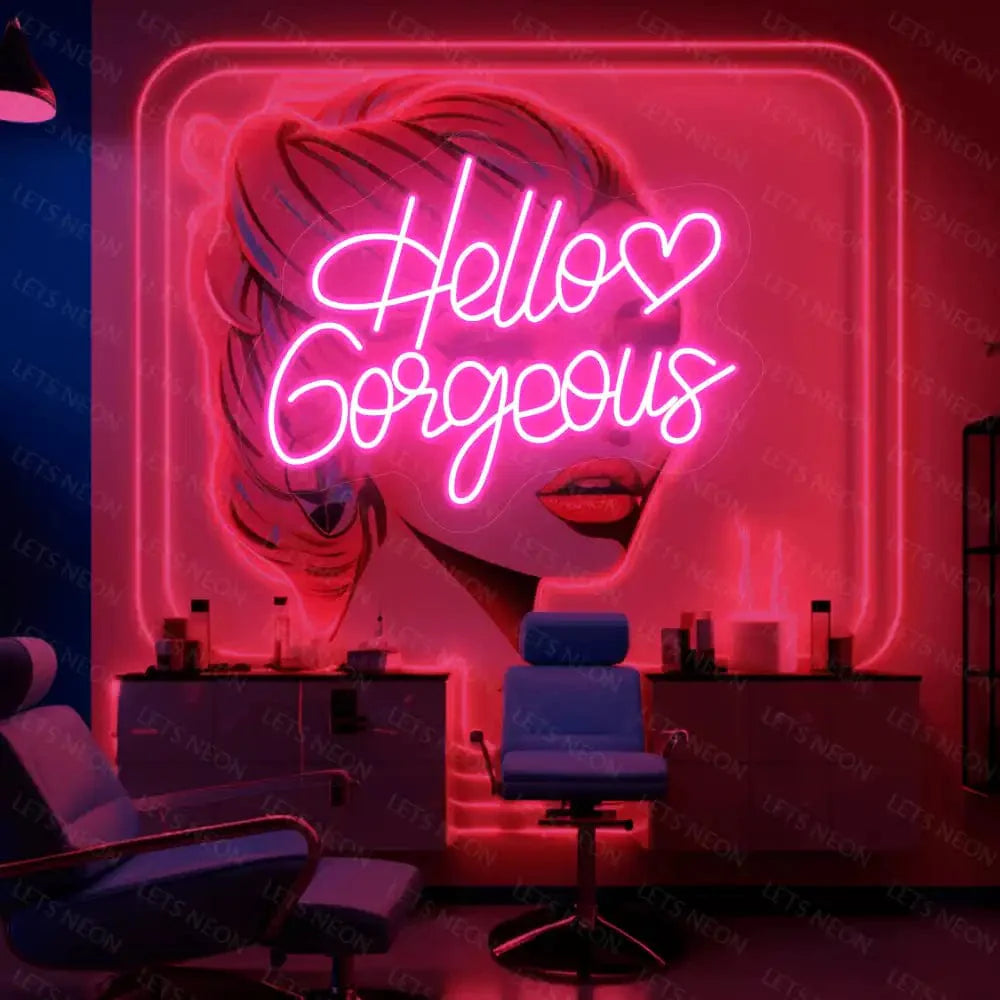 Hello Gorgeous With Heart Neon Sign Lets Neon