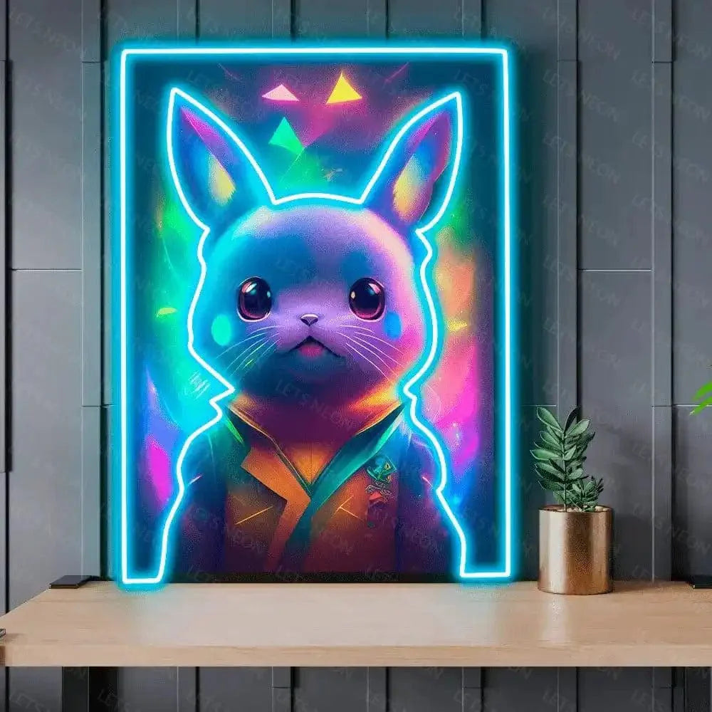 Holographic Pokémon Pikachu UV print neon sign Lets Neon