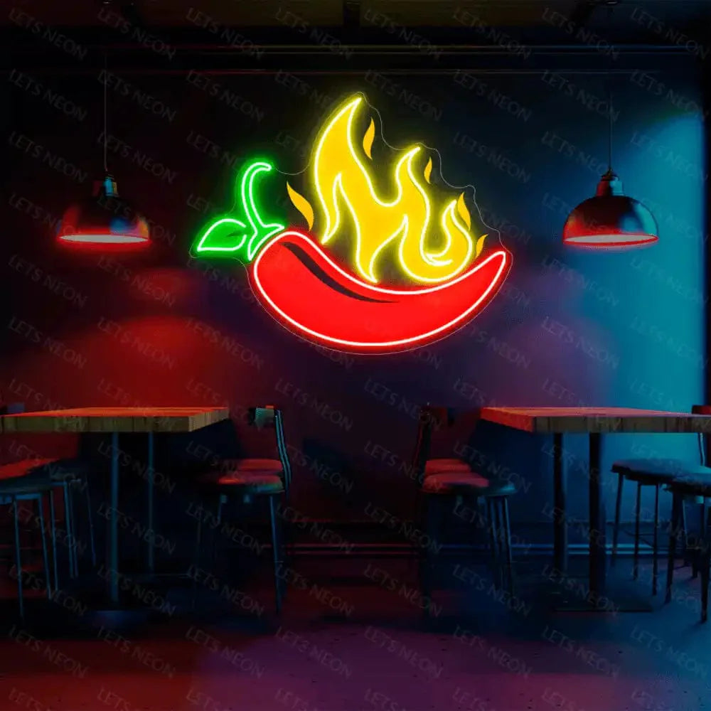 Hot Chilli UV Neon Sign Lets Neon