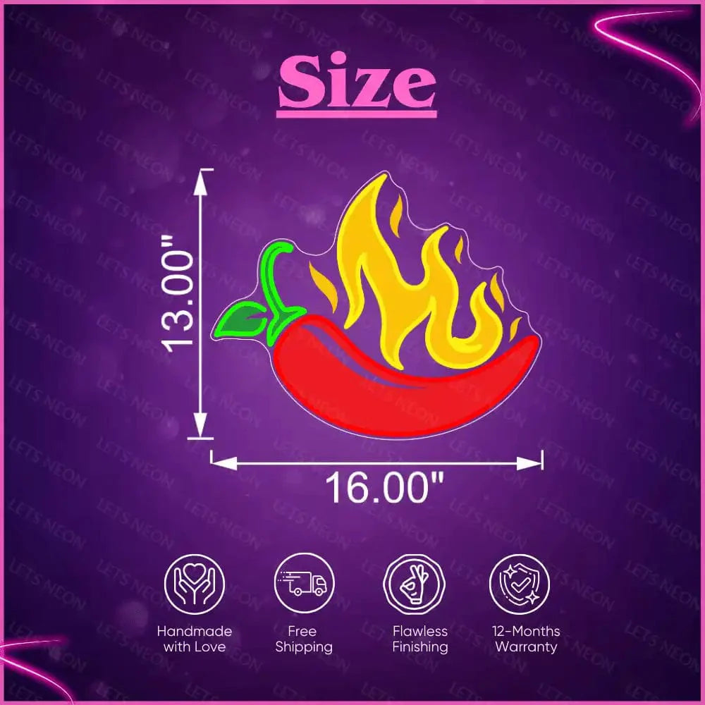 Hot Chilli UV Neon Sign Lets Neon