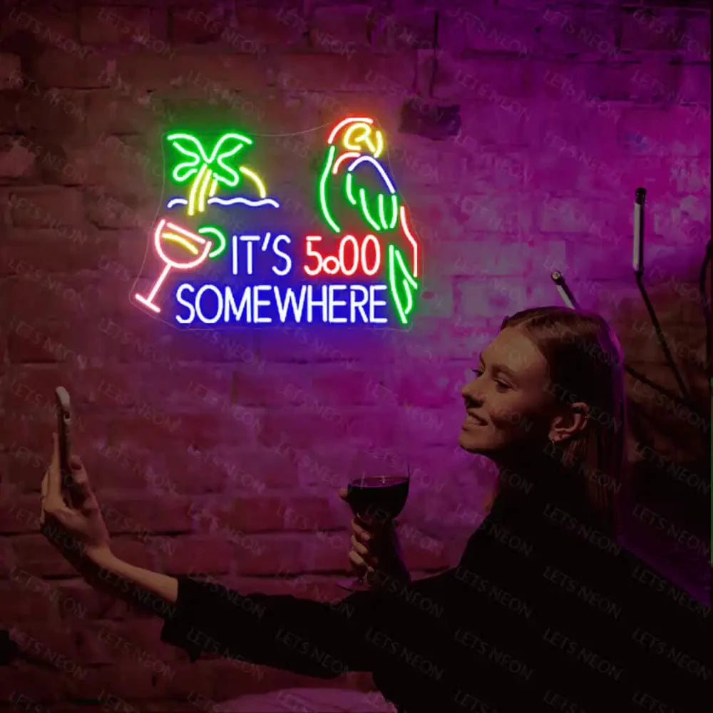 It's 5 O'clock Somewhere Neon Sign Lets Neon
