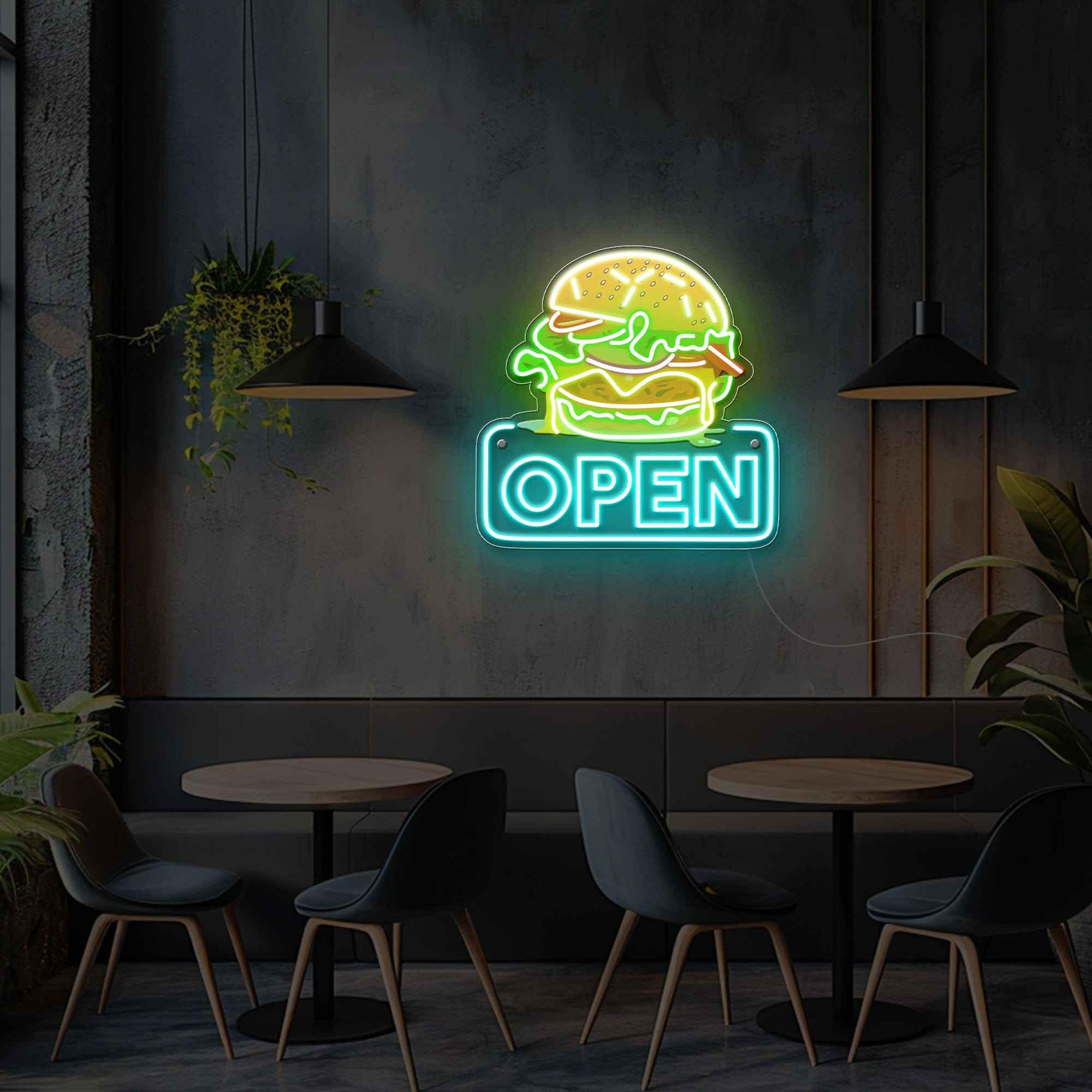Burger Open Neon Sign Lets Neon