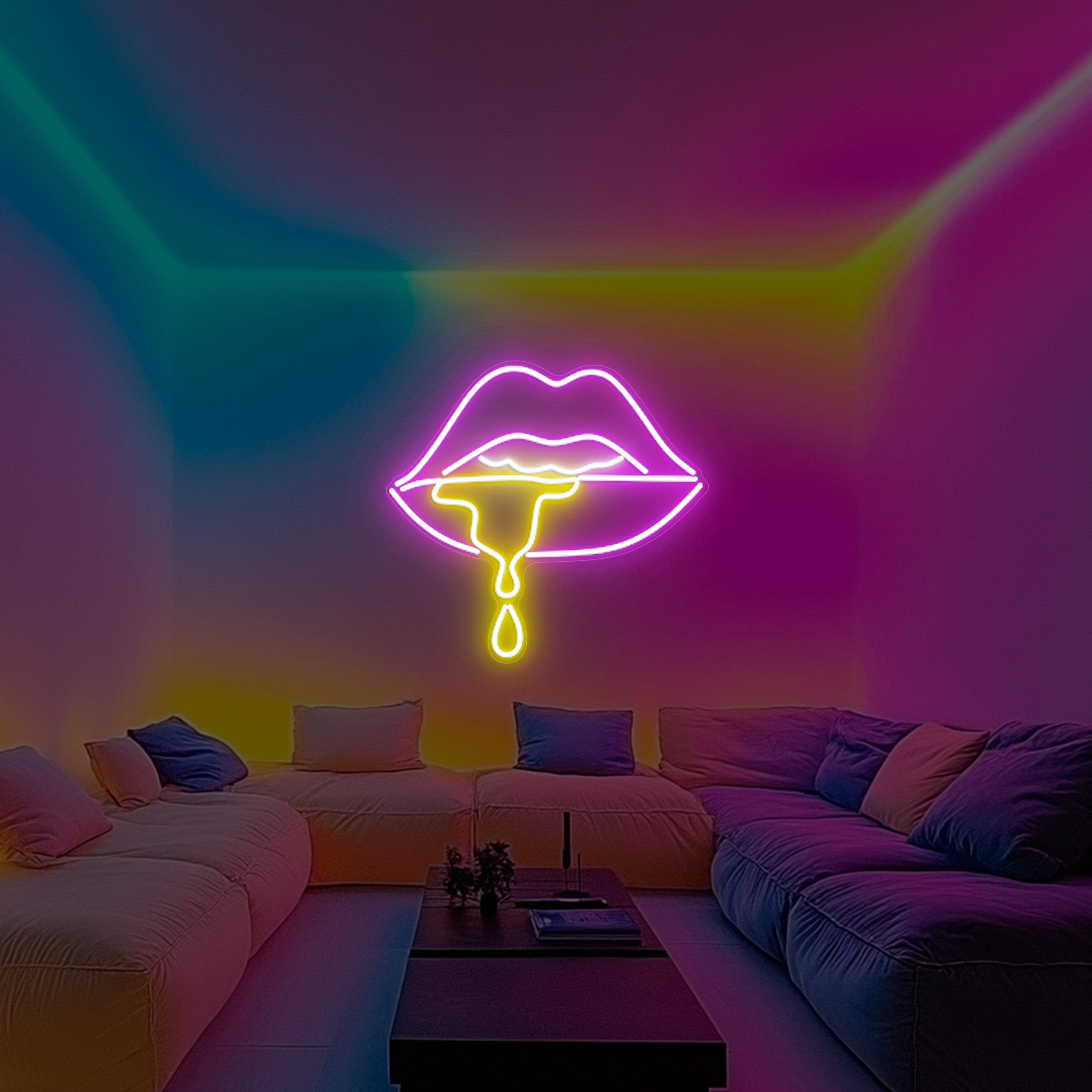 Led Neon Lips Art SIgn Lets Neon