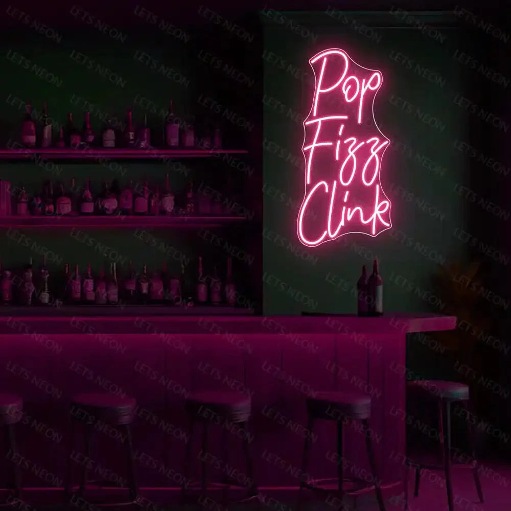 Pop Fizz Clink Neon Sign Lets Neon