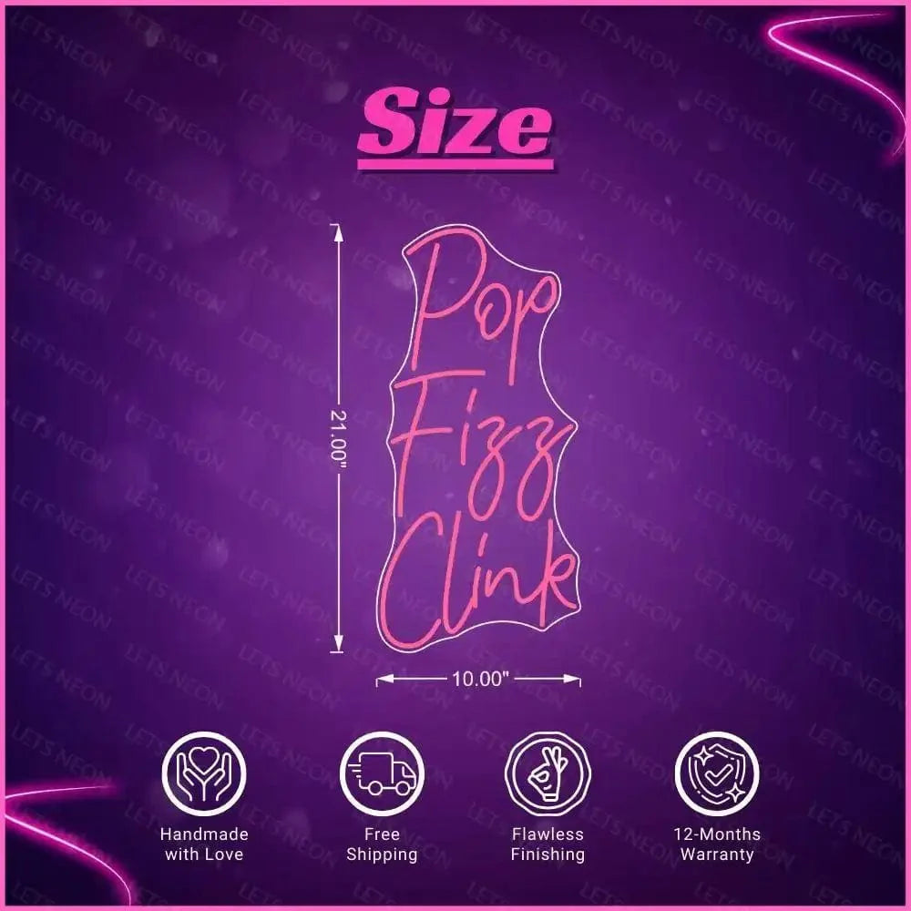 Pop Fizz Clink Neon Sign Lets Neon