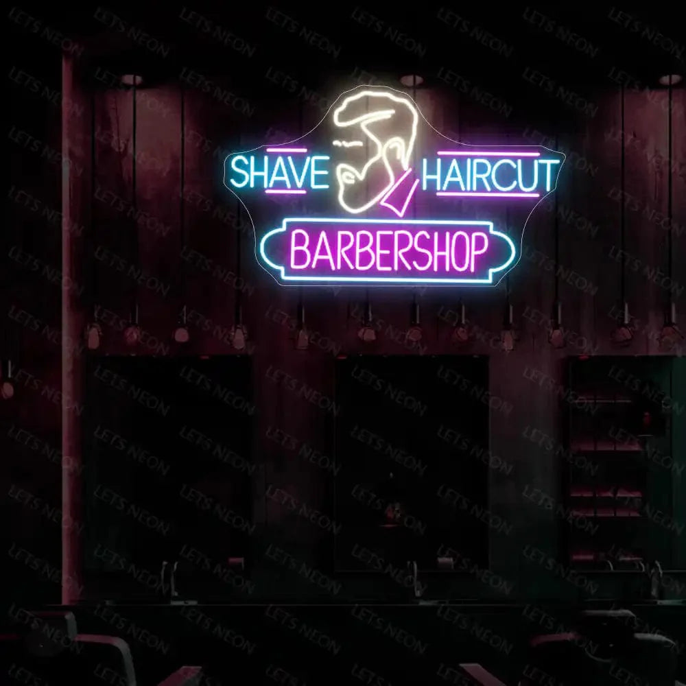 Shave & Haircut Barber Shop Lets Neon