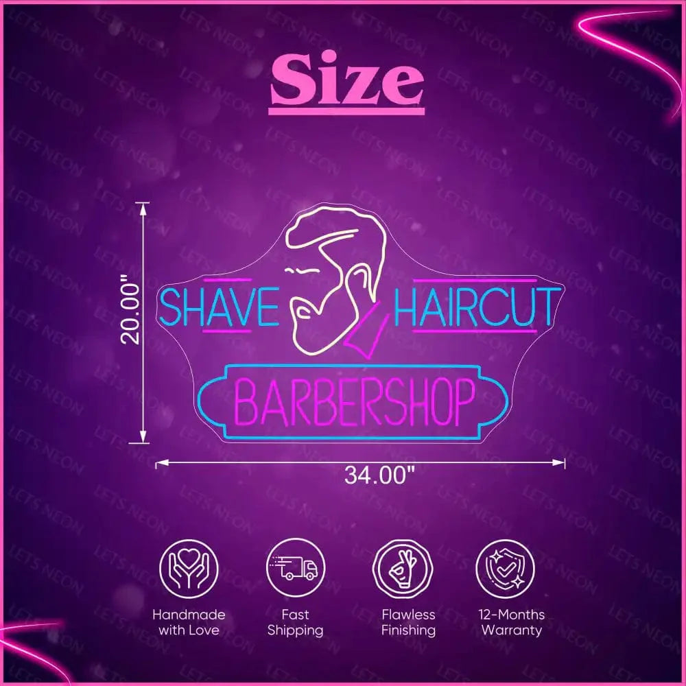 Shave & Haircut Barber Shop Lets Neon