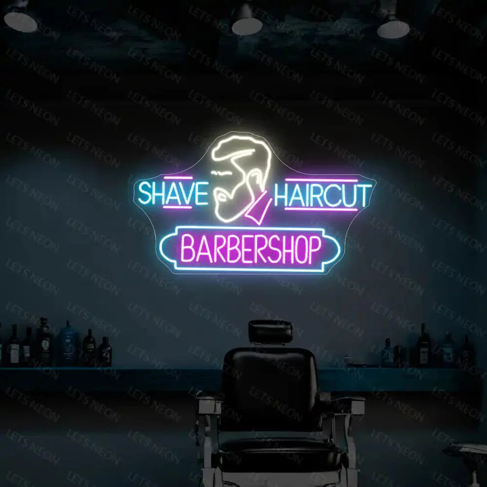 Shave & Haircut Barber Shop Lets Neon