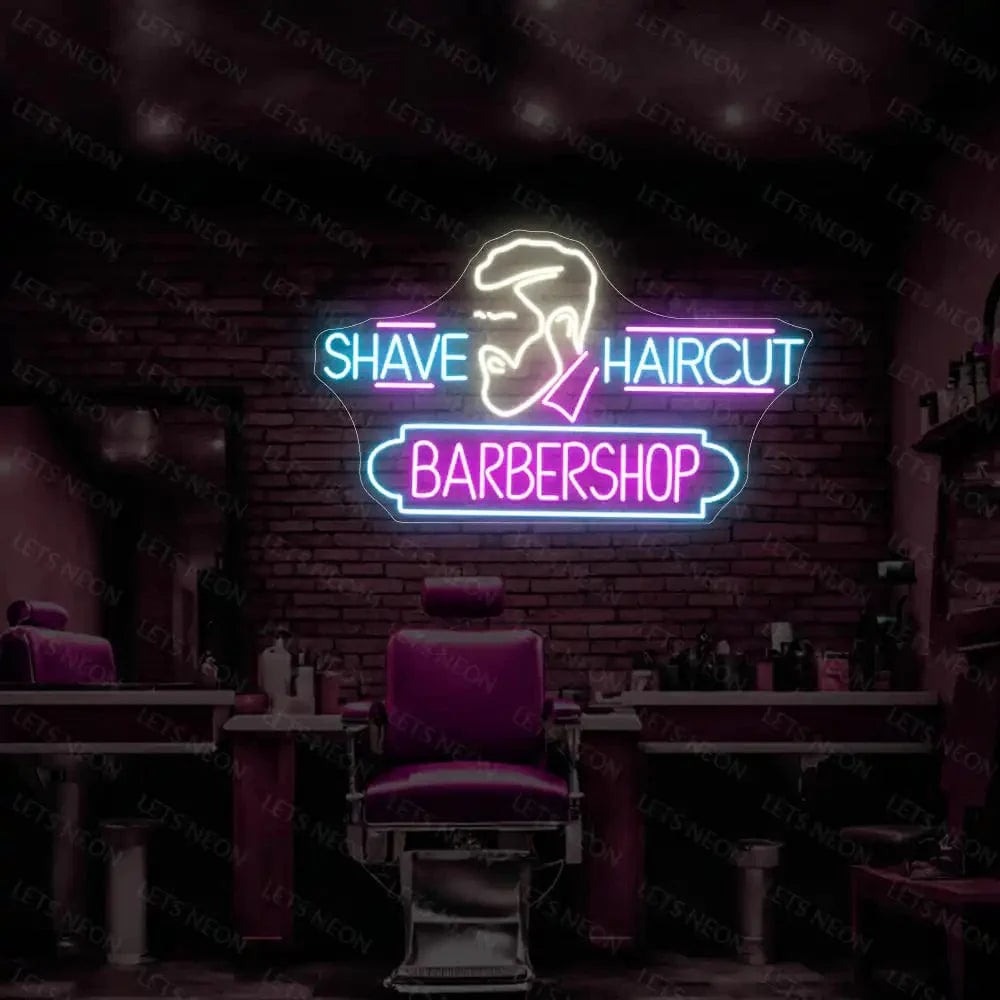 Shave & Haircut Barber Shop Lets Neon