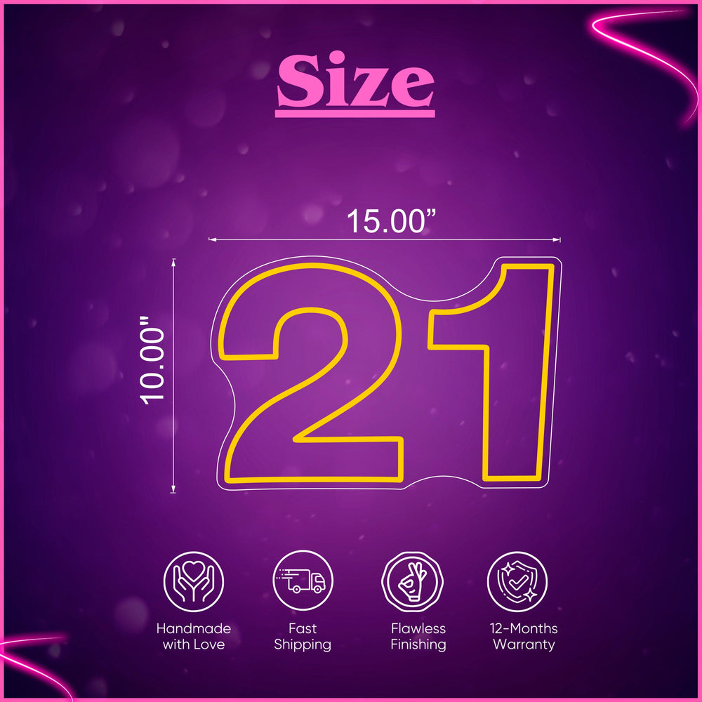 21 Neon sign