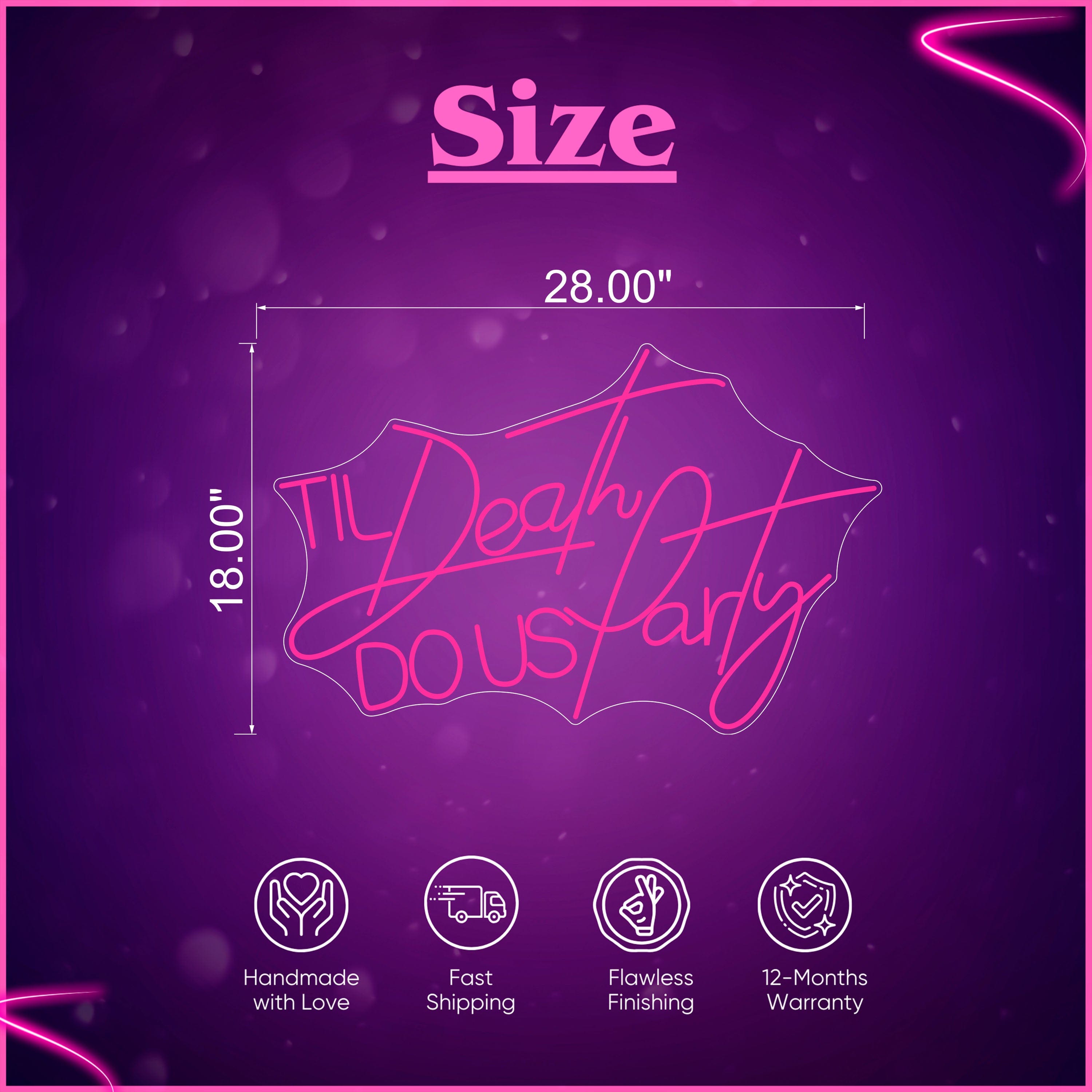 Til Death Do Us Party Neon Sign