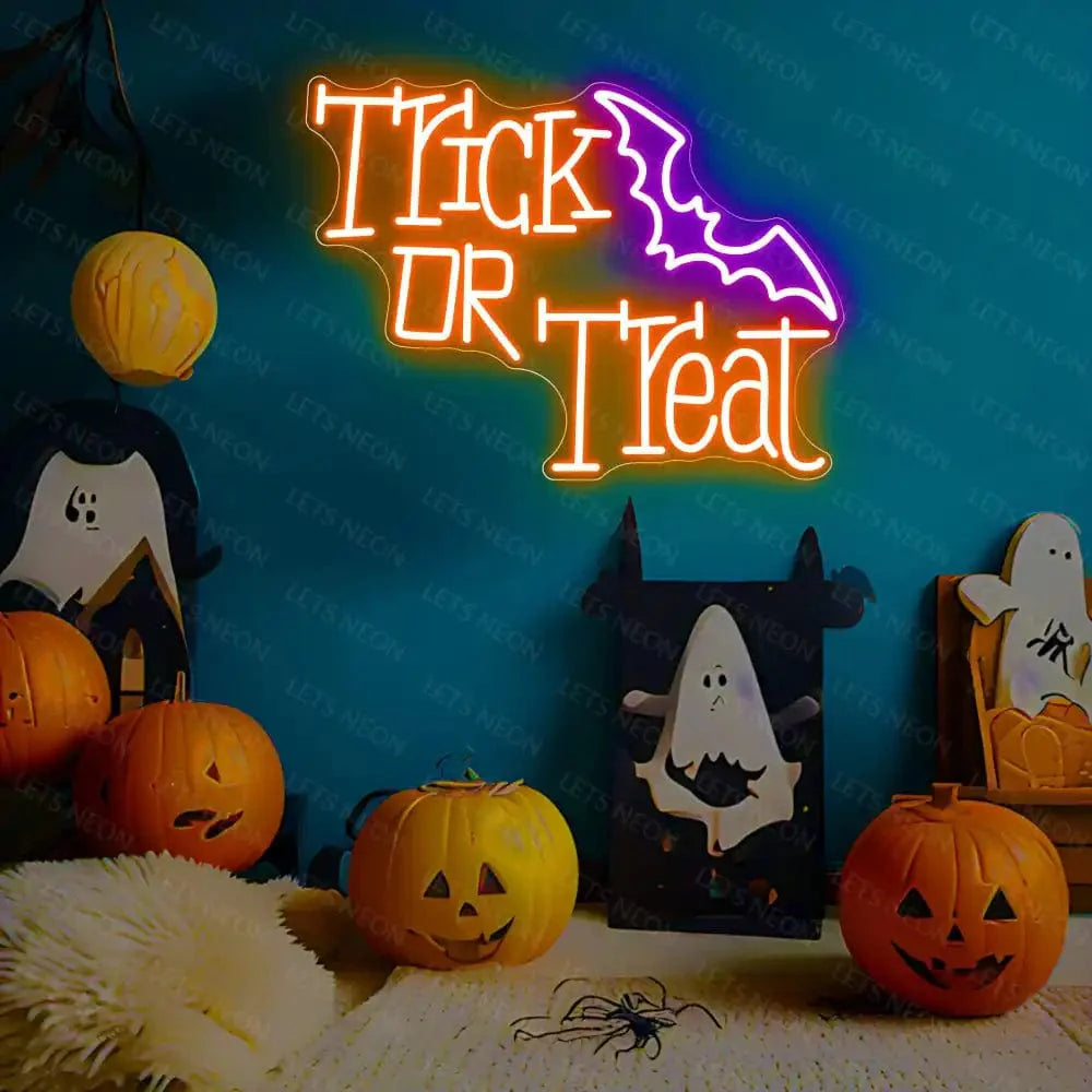 Trick or Treat Bat Neon Sign Lets Neon
