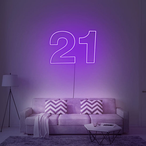 21 Neon sign