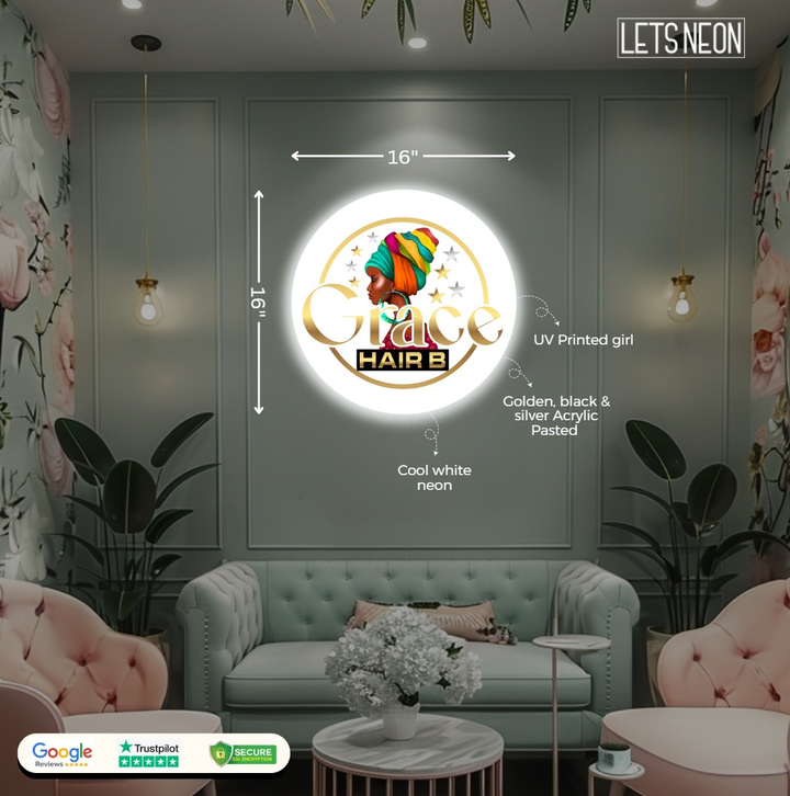 Grace Hair B UV Neon Sign (Ariane Epse Latesterre )