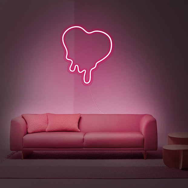 Dripping Heart Neon Sign