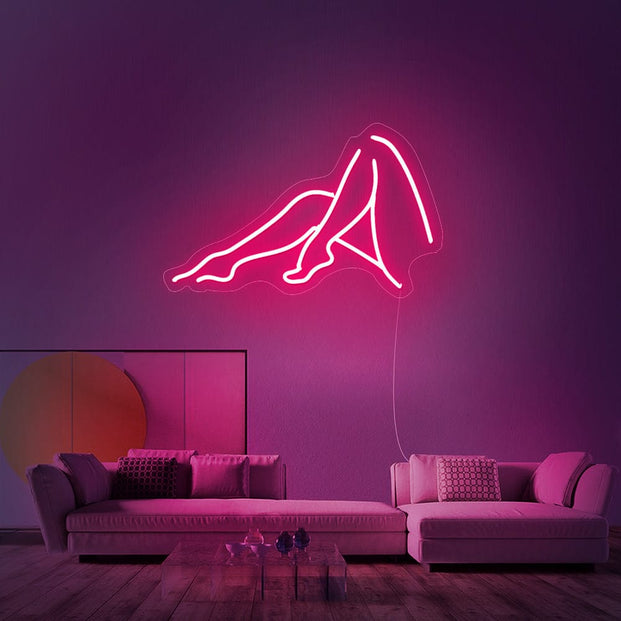 Female Legs Silhouette Neon Sign