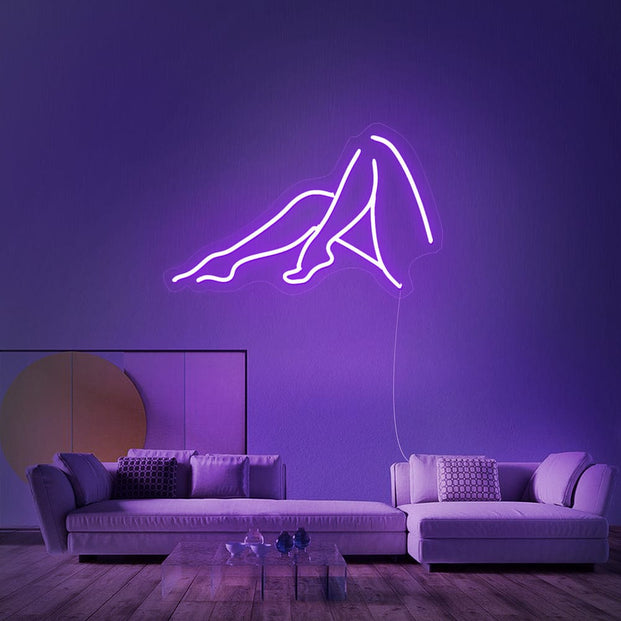 Female Legs Silhouette Neon Sign